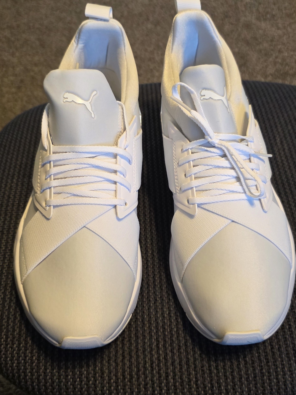 Puma Men’s All-White Slip-On Style Sneakers